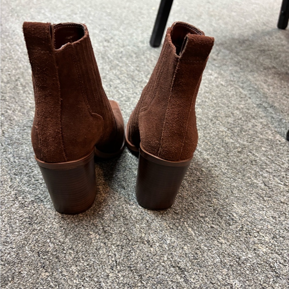 Vince Camuto Brown Suede Ankle Booties - Picture 2 of 6